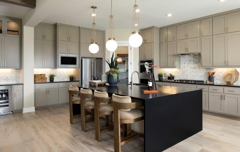 image of kitchen in model home at kissing tree