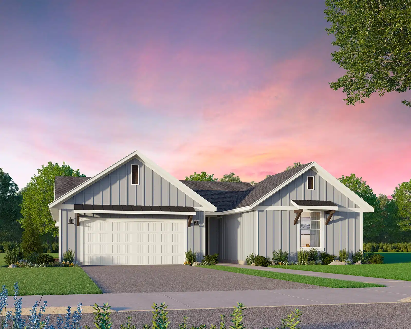 Exterior rendering of Trinity floor plan.
