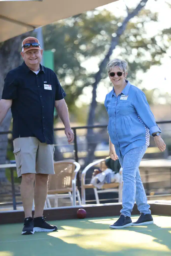 residents playing bocce ball