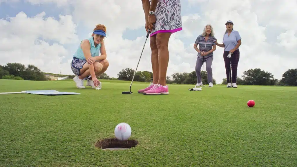 putting at the golf green