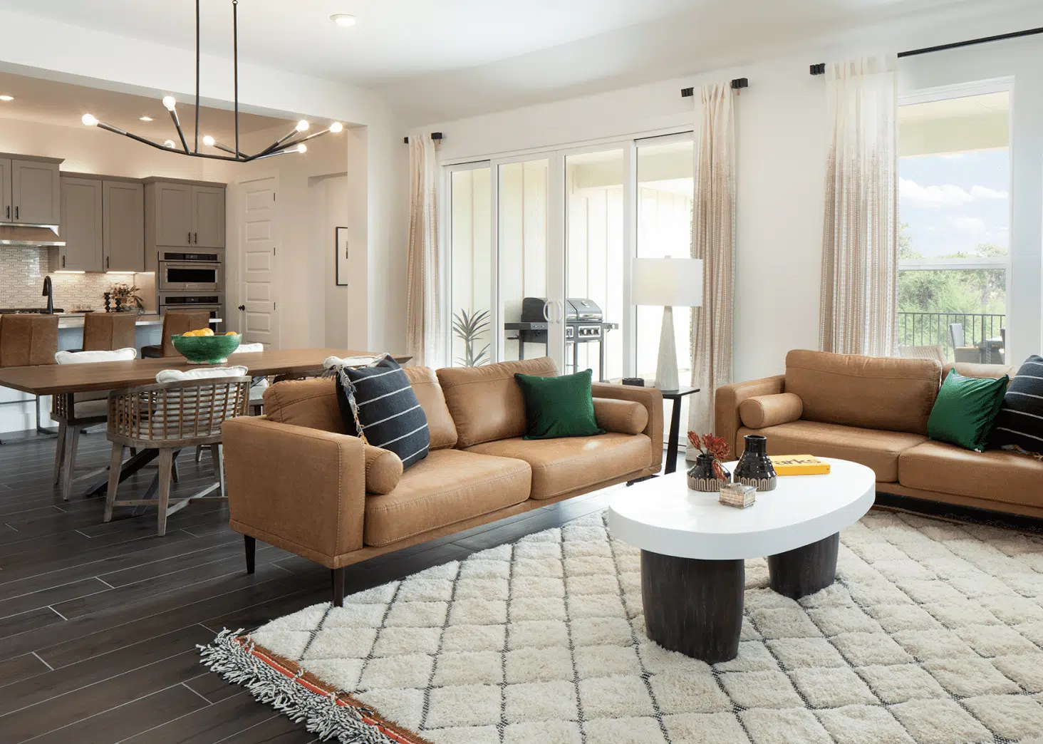 Modern Living Room With Brown Couches